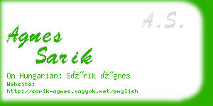 agnes sarik business card